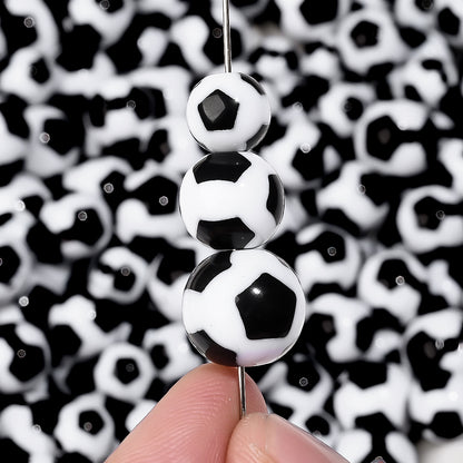 30/50/100pcs 8/10/12mm Acrylic Soccer Beads