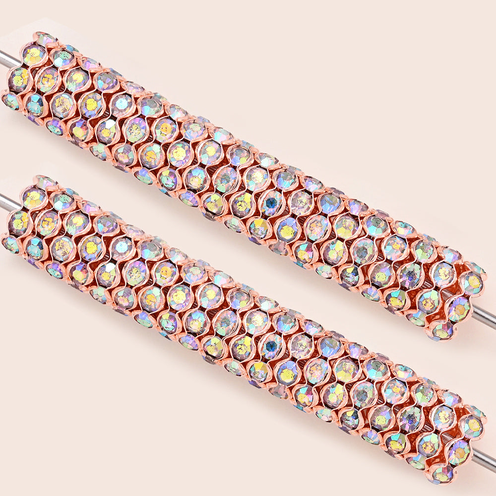 30/50pcs 12mm Wave Rhinestone Alloy Spacer Beads