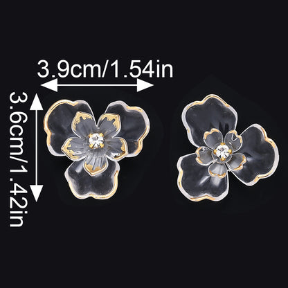 10pcs 36x39mm Double-Layer Transparent Floral Acrylic Patch Beads