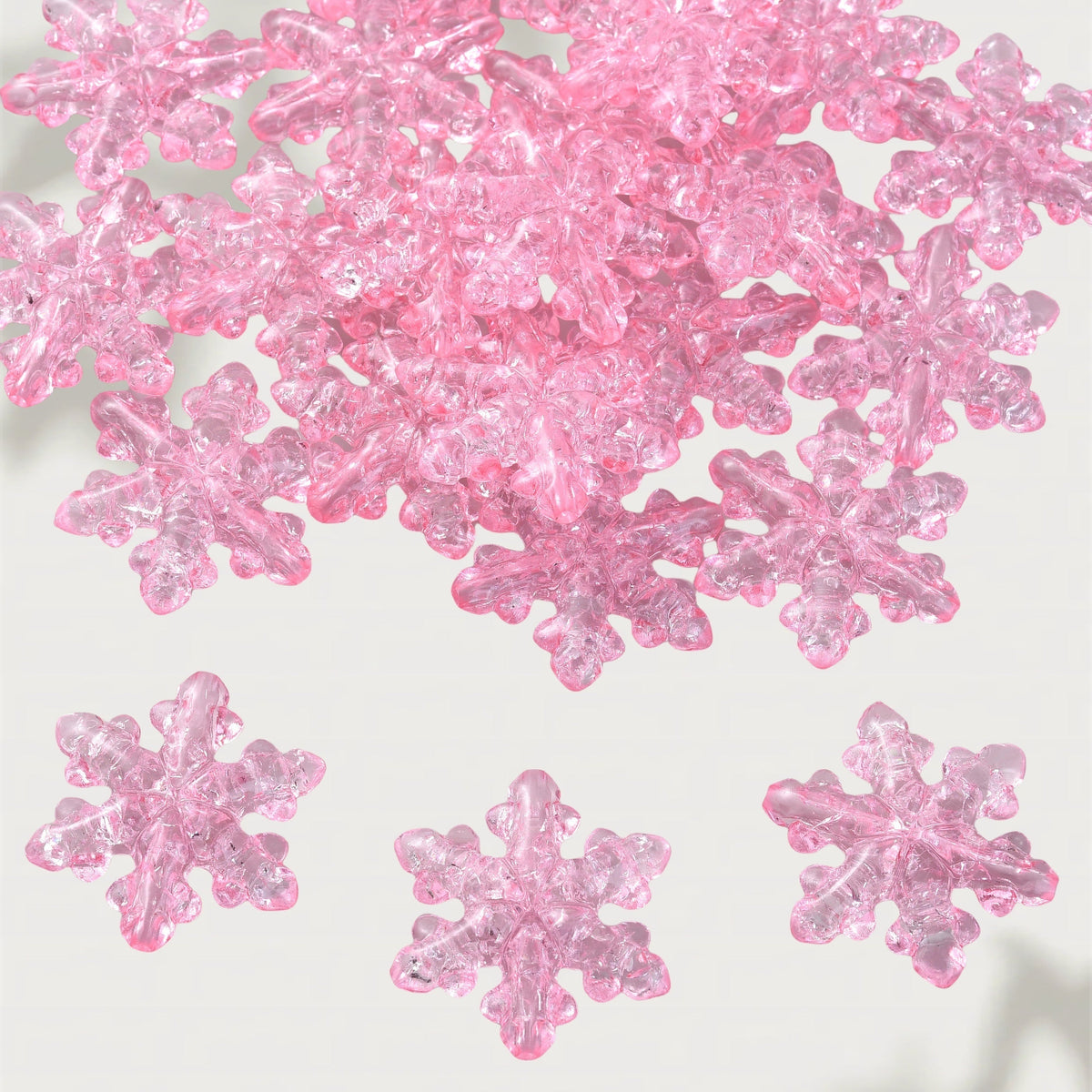 10PCS 27×31mm Snowflake Acrylic Spacer Bead Set