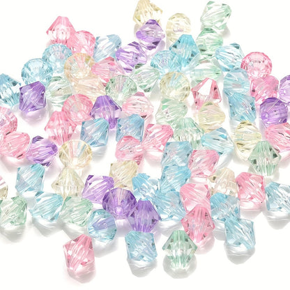 100/200PCS 6/8mm Diamond-Shaped Acrylic Bead Set