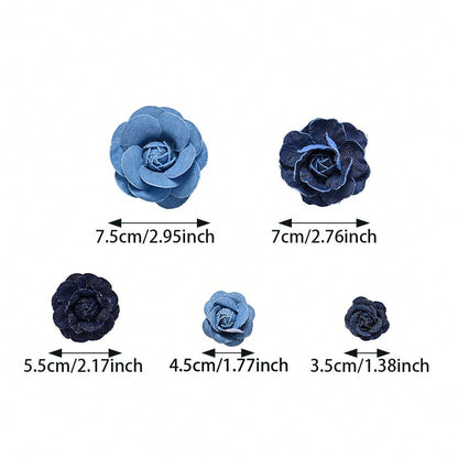 5PCS Artificial Rose Flower Head Set