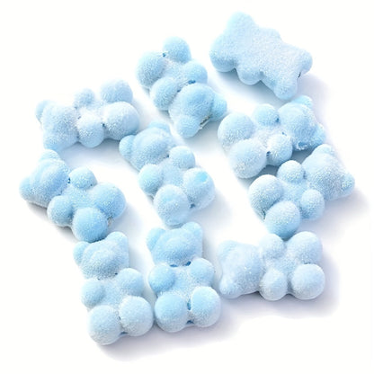 Macaron Flocking Bear Acrylic Beads