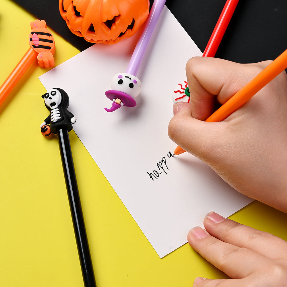 20PCS Halloween Pumpkin, Skull, Ghost & Bat Ballpoint Pen Set
