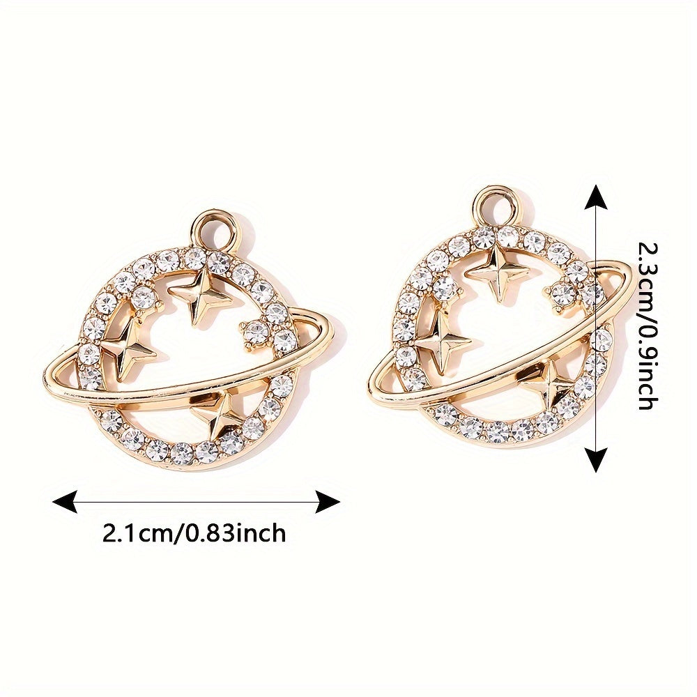 5PCS Gold-Tone Cosmic Moon & Star Pendant Set