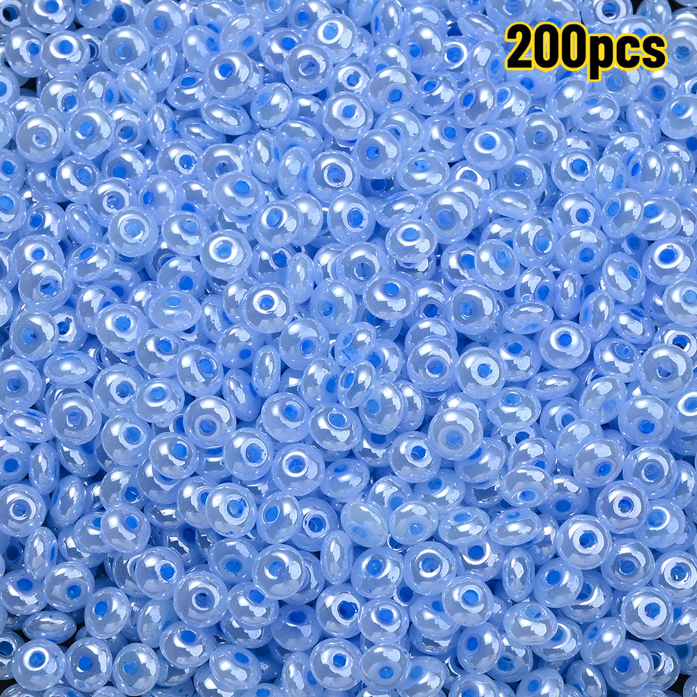200-Piece 5 mm Glossy Ice Cream Glass Beads