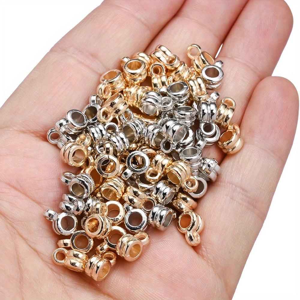 100pcs KC Golden & Silvery CCB Cylindrical Beads