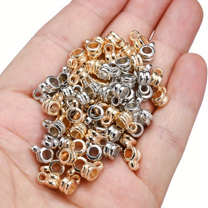 100pcs KC Golden & Silvery CCB Cylindrical Beads