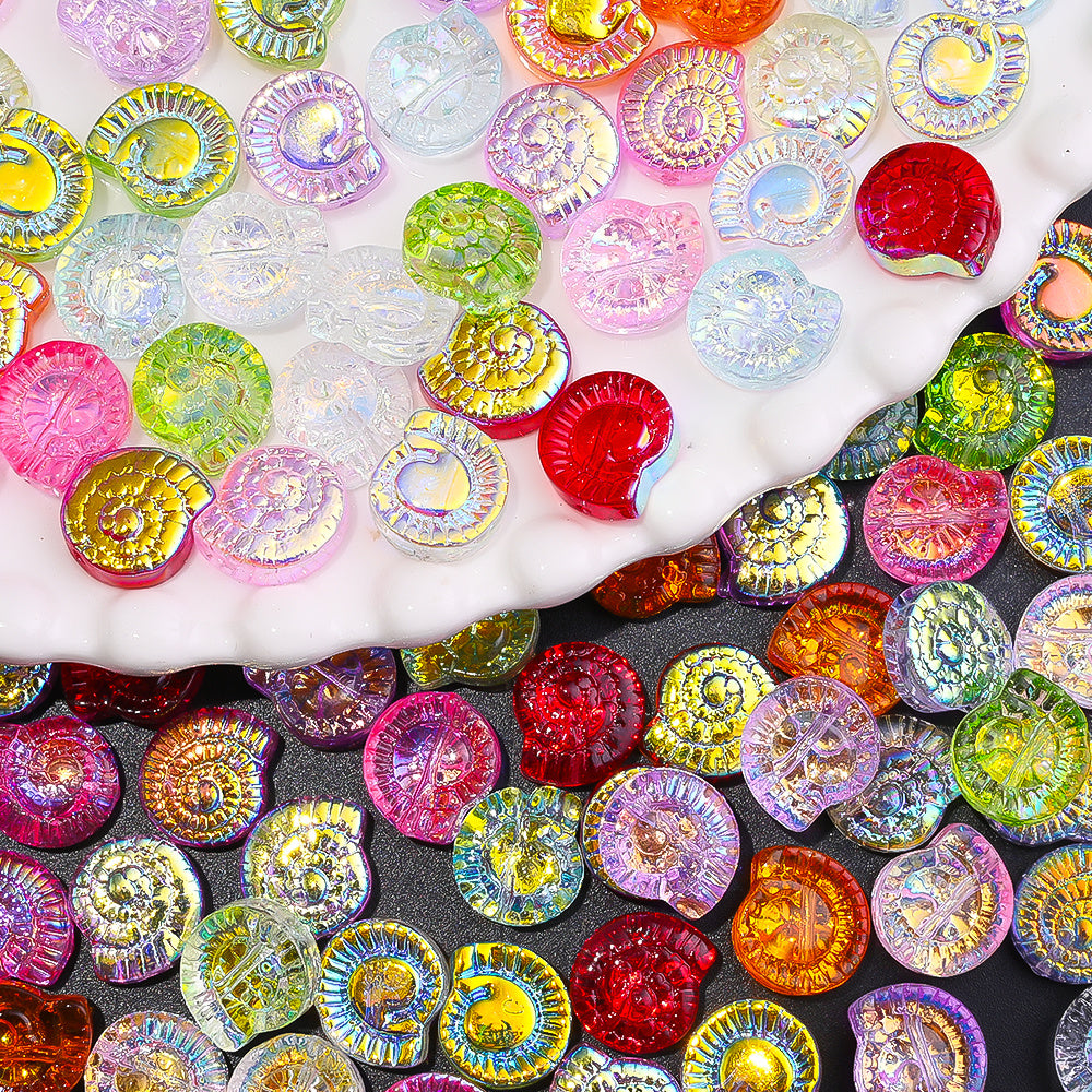 AB Conch Glass Beads
