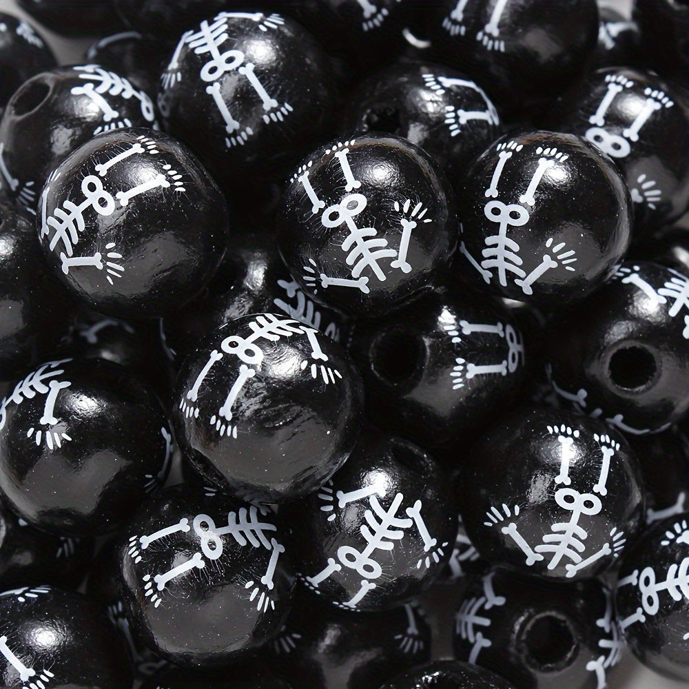 10PCS 16mm Multistyle Patterned Wooden Bead Set