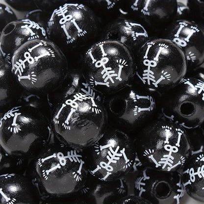 10PCS 16mm Multistyle Patterned Wooden Bead Set