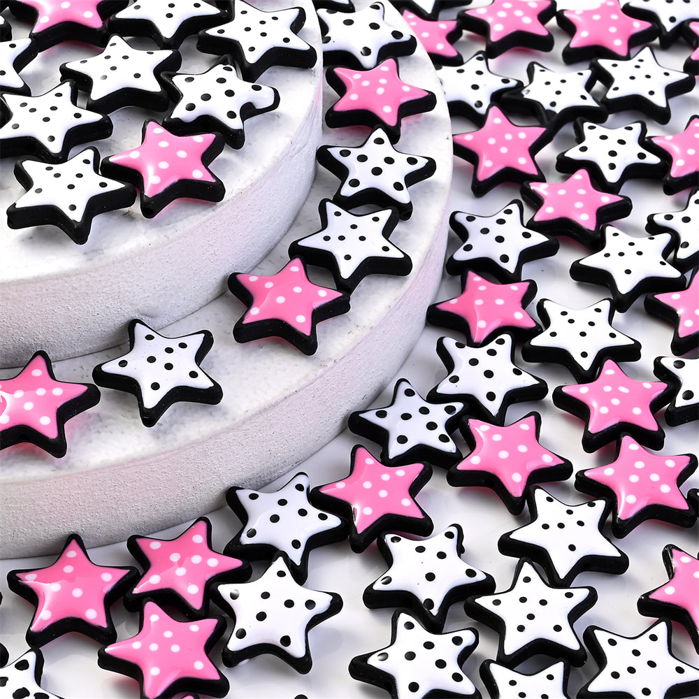 5pcs 19mm Star-Shaped Acrylic Beads