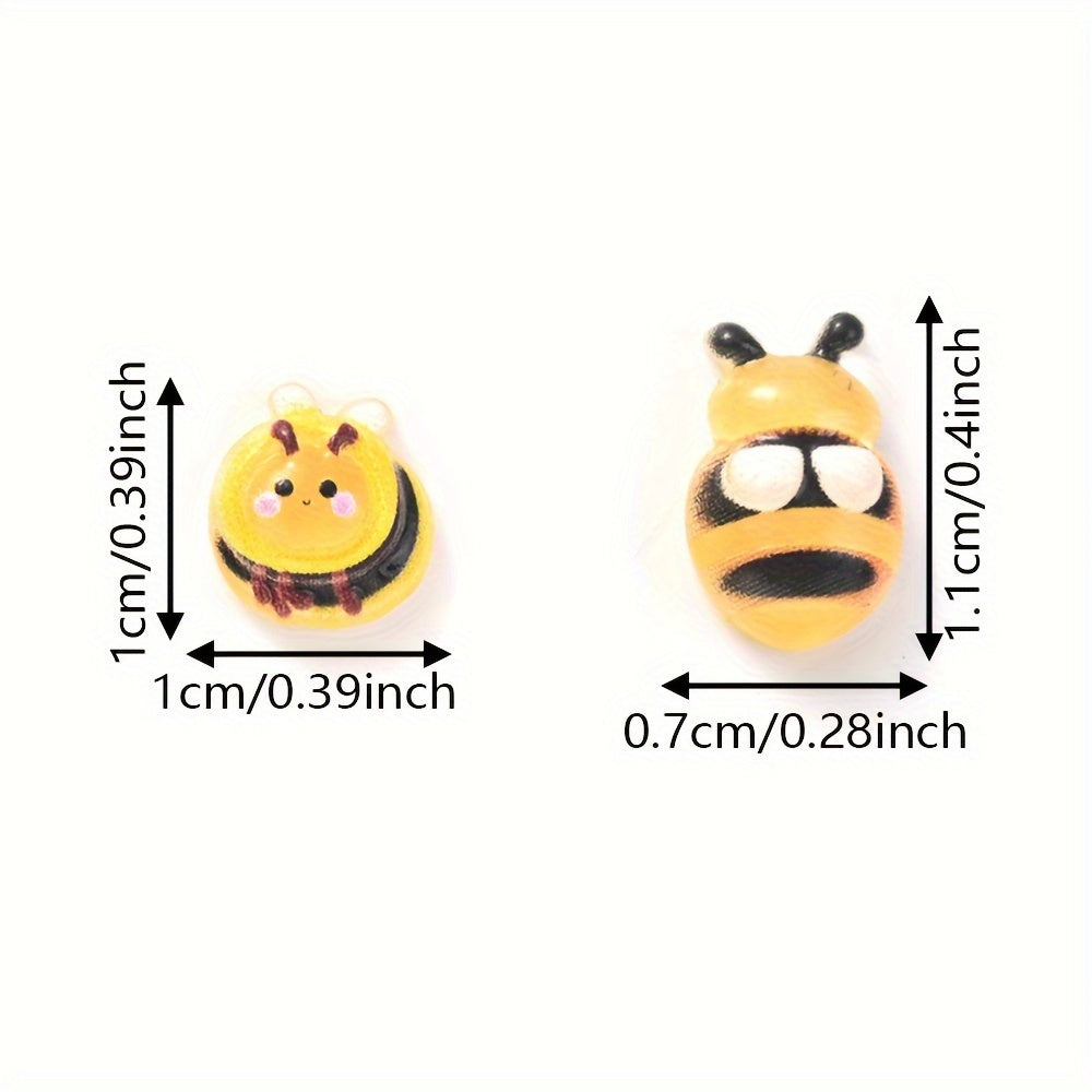 Yellow Bee Pattern Acrylic Beads