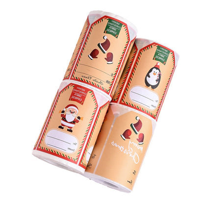 Retro Christmas Santa Snowman Stickers