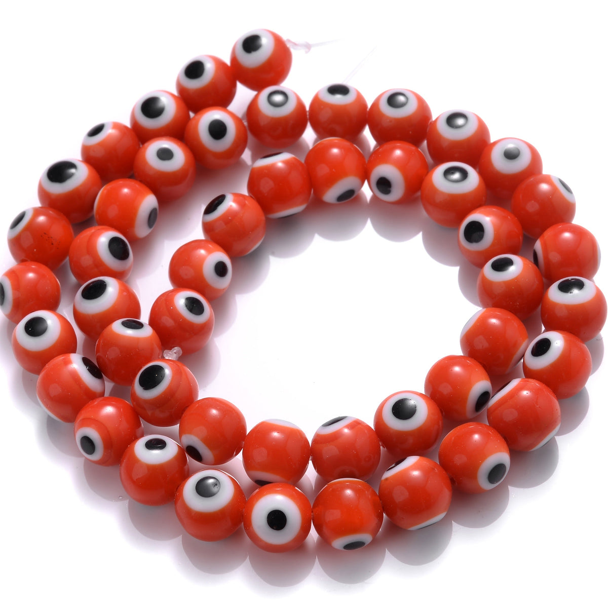 Red Evil Eye Glass Beads