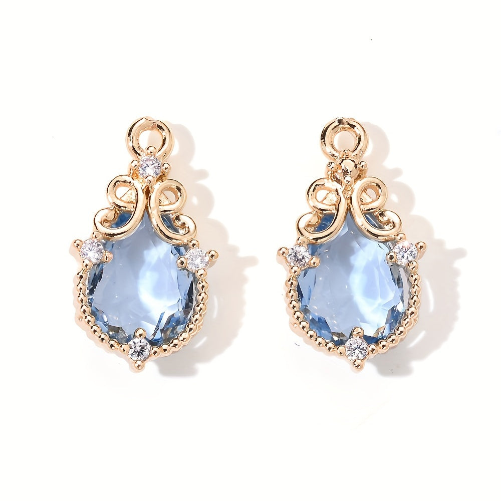 Glass Water Drop Pendant Charms