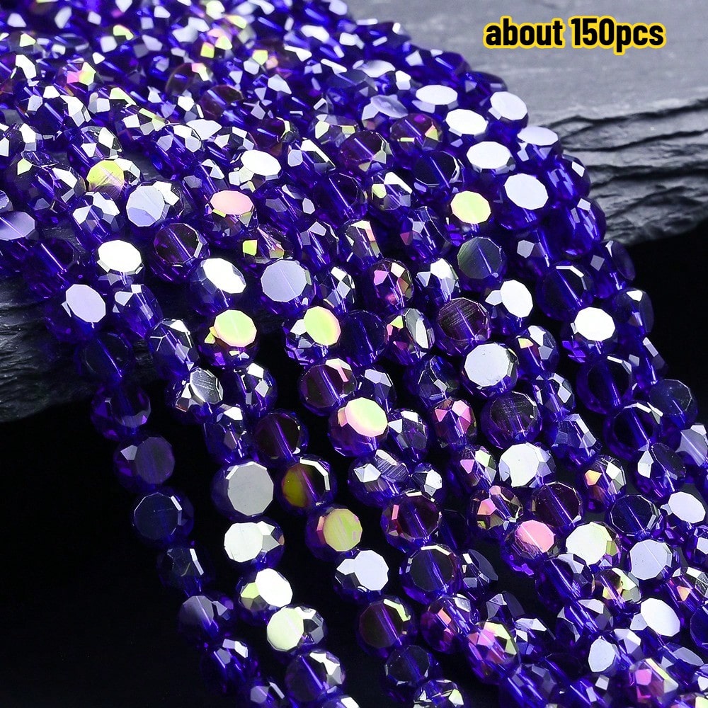 Multicolor AB Faceted Glass Beads