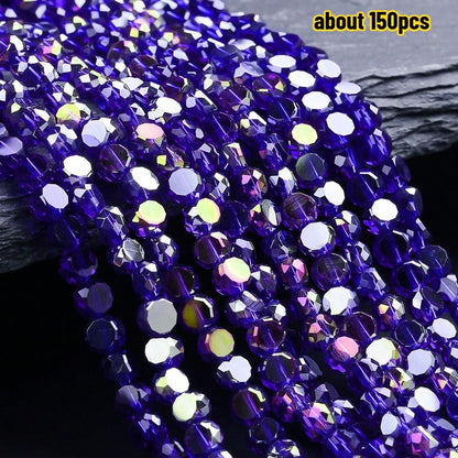Multicolor AB Faceted Glass Beads