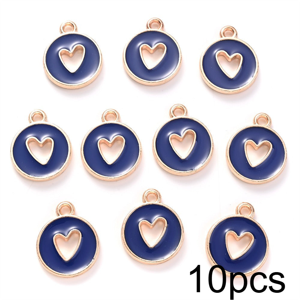 Valentine's Day Round Openwork Heart Alloy Charms