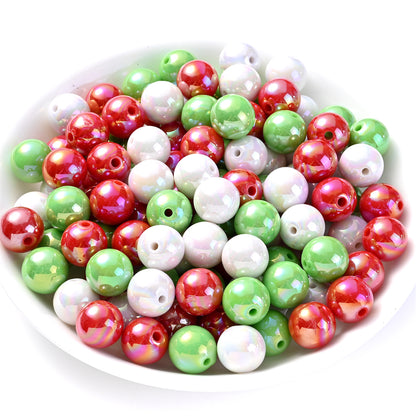 200pcs 14mm AB Mixed Color Acrylic Round Beads