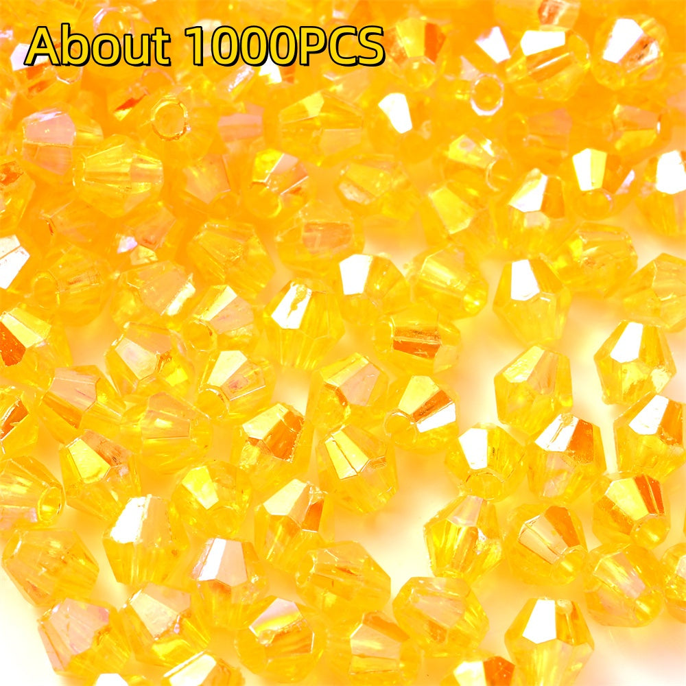 1000pcs 4mm Shiny Acrylic Faceted Beads