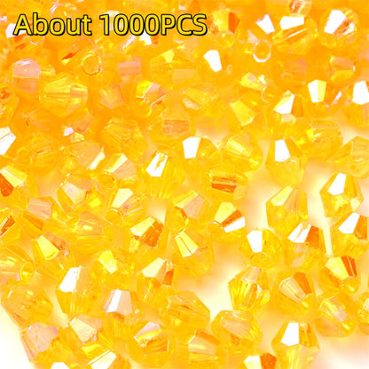 1000pcs 4mm Shiny Acrylic Faceted Beads