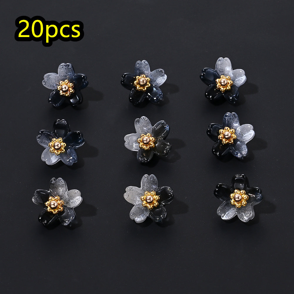 Shiny UV Iris Flower Beads