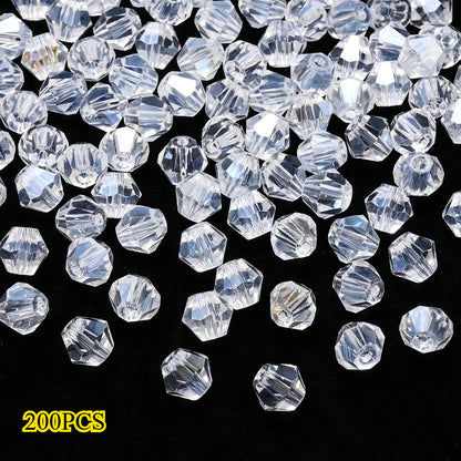 100/200/500pcs 4/6/8mm Faceted AB Glass Beads