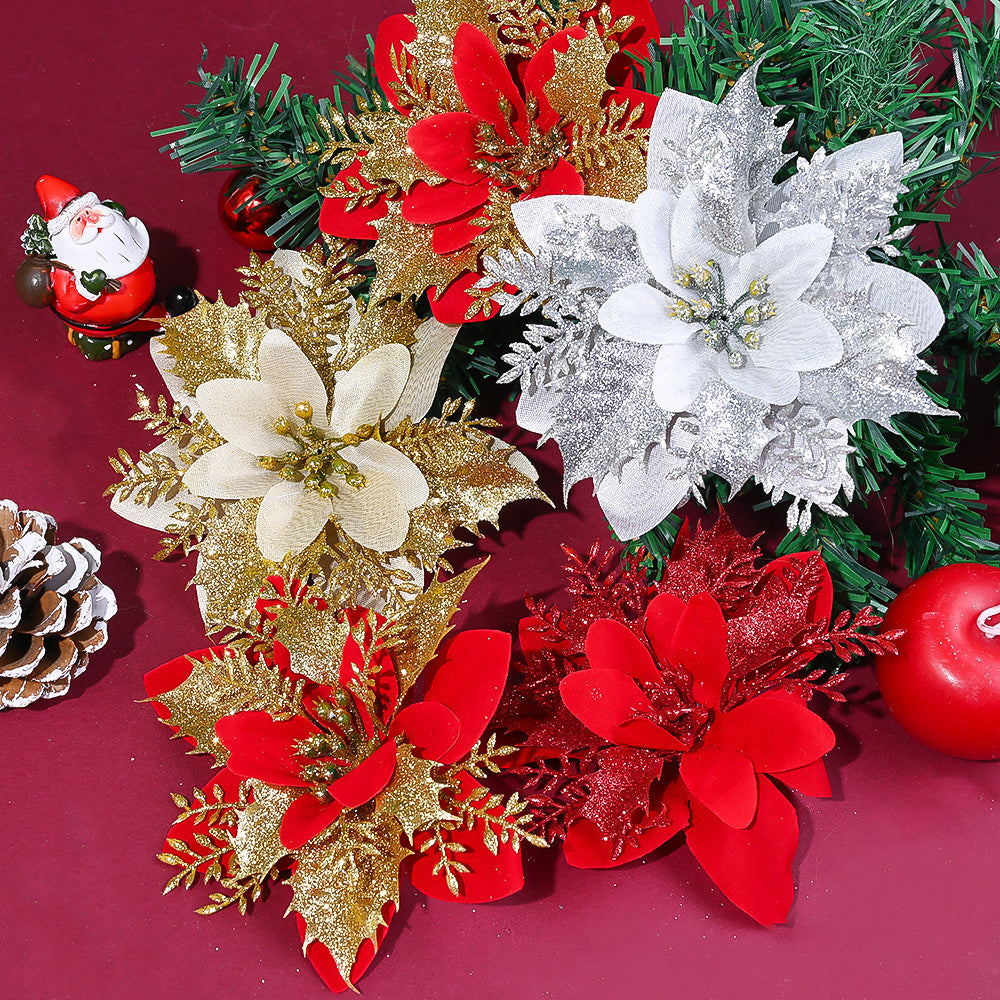 Elegant Handmade Christmas Plastic Flowers