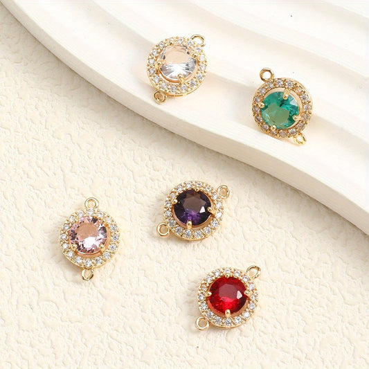Round Glass Rhinestone Pendants
