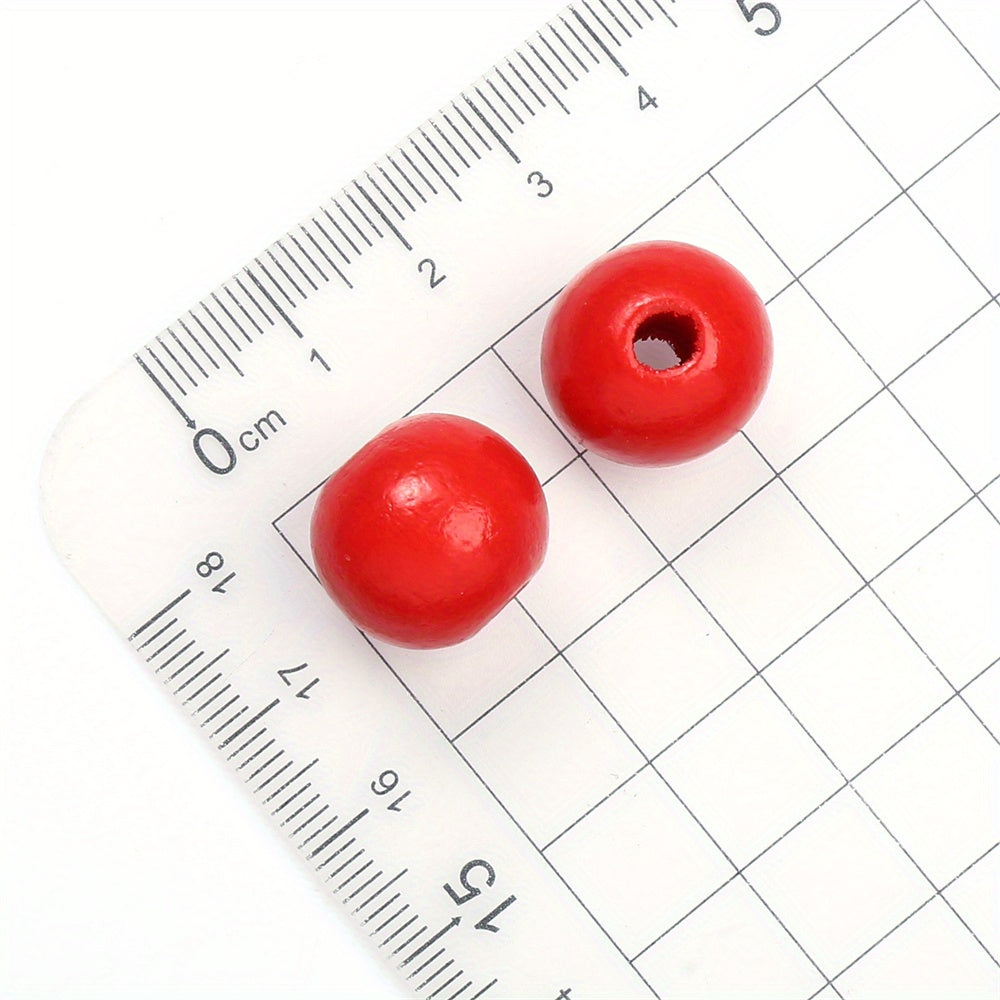 20pcs 16mm Christmas Round Wooden Beads