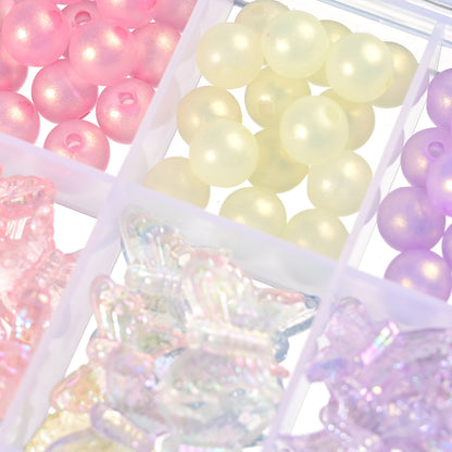 1 Box Macaron Butterfly & Pearl Acrylic Bead DIY Kit