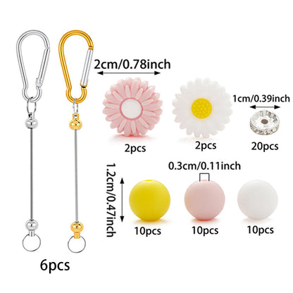 Sunflower Silicone Bead Keychain DIY Kit