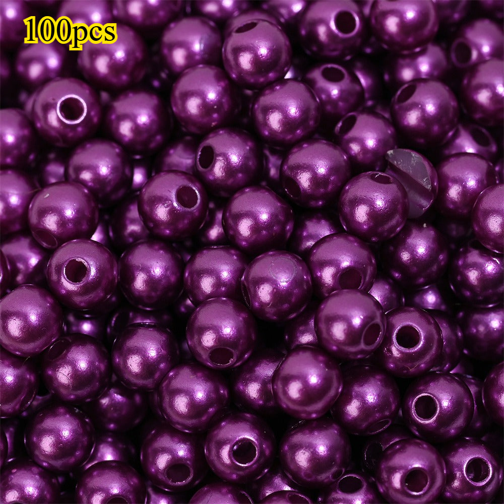 100pcs Random Colorful 8mm Round Acrylic Spacer Beads