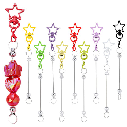 12PCS Star Lobster Clasp Beaded Keychain Set