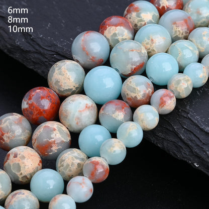 Light Blue Textured Round Beads