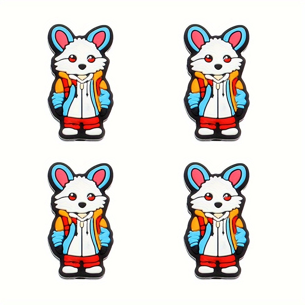 Silicone Owl and Fox Focus Spacer Beads