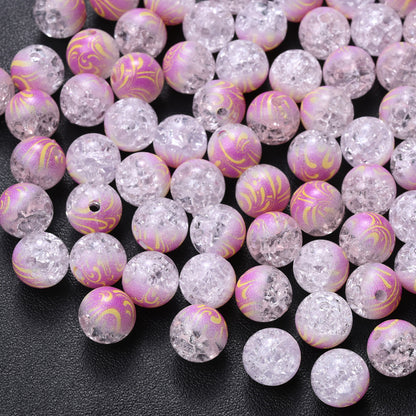 10mm Acrylic Gradient Cracked Beads - DIY Jewelry Making Kit for Bracelets