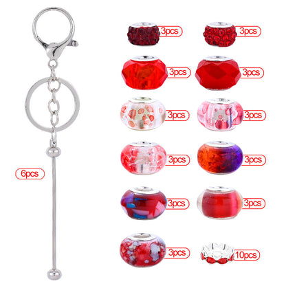 Silver Beaded Keychain Making Kit