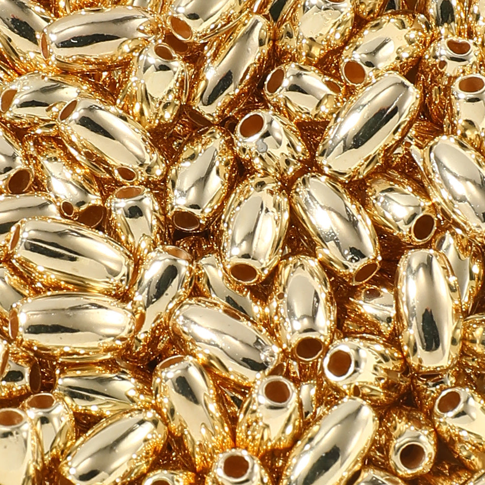 Gold and Silver Oval Acrylic Spacer Beads