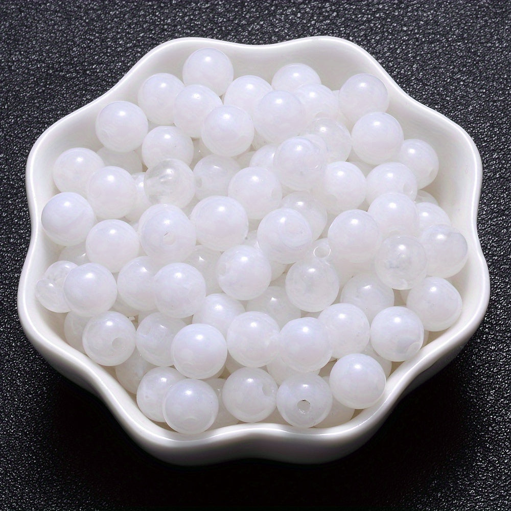 100PCS 8mm Multicolor Gradient Acrylic Spacer Bead Set