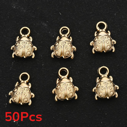50-Piece Random CCB Plastic Beetle Pendant Charms