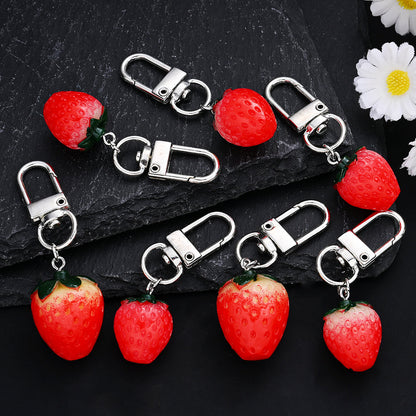 3D Strawberry Resin Pendant Charms