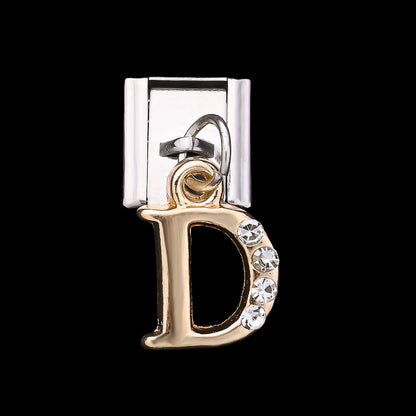 1PC Rhinestone A-Z Letter Modular Bracelet Charm Set