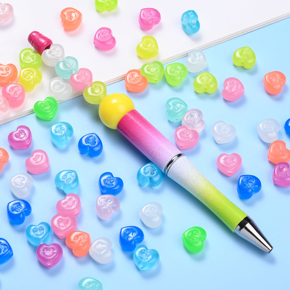 Luminous Heart Acrylic Beads
