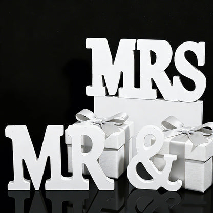Mr & Mrs Wooden Wedding Letters