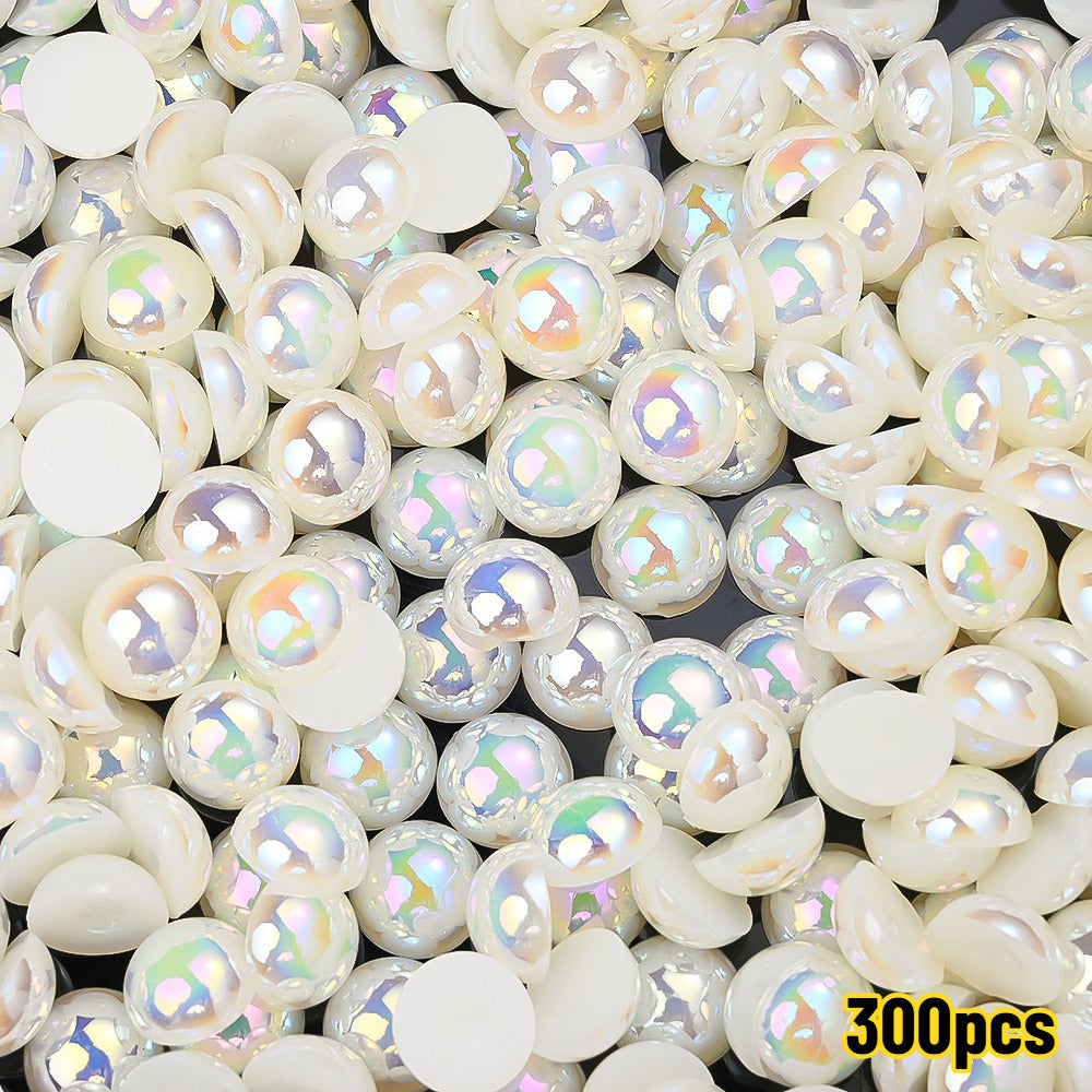AB Rhinestone Flat Back Pearl Beads