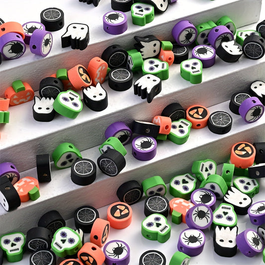 Halloween Spider Pumpkin Soft Pottery Spacer Beads