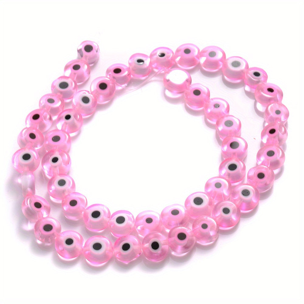 Flat Evil Eye Glass Beads