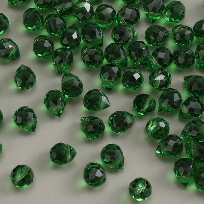 8x10 mm Glitter Strawberry Faceted Glass Beads